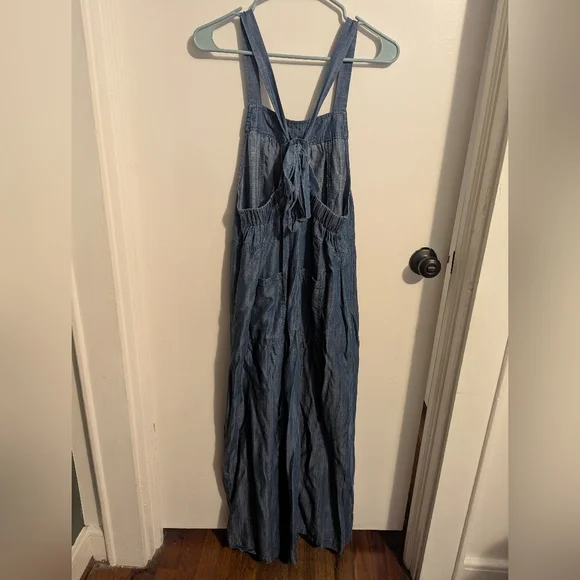 NWOT Natural Life Women's Blue Denim Tie Overalls - Picture 4 of 4